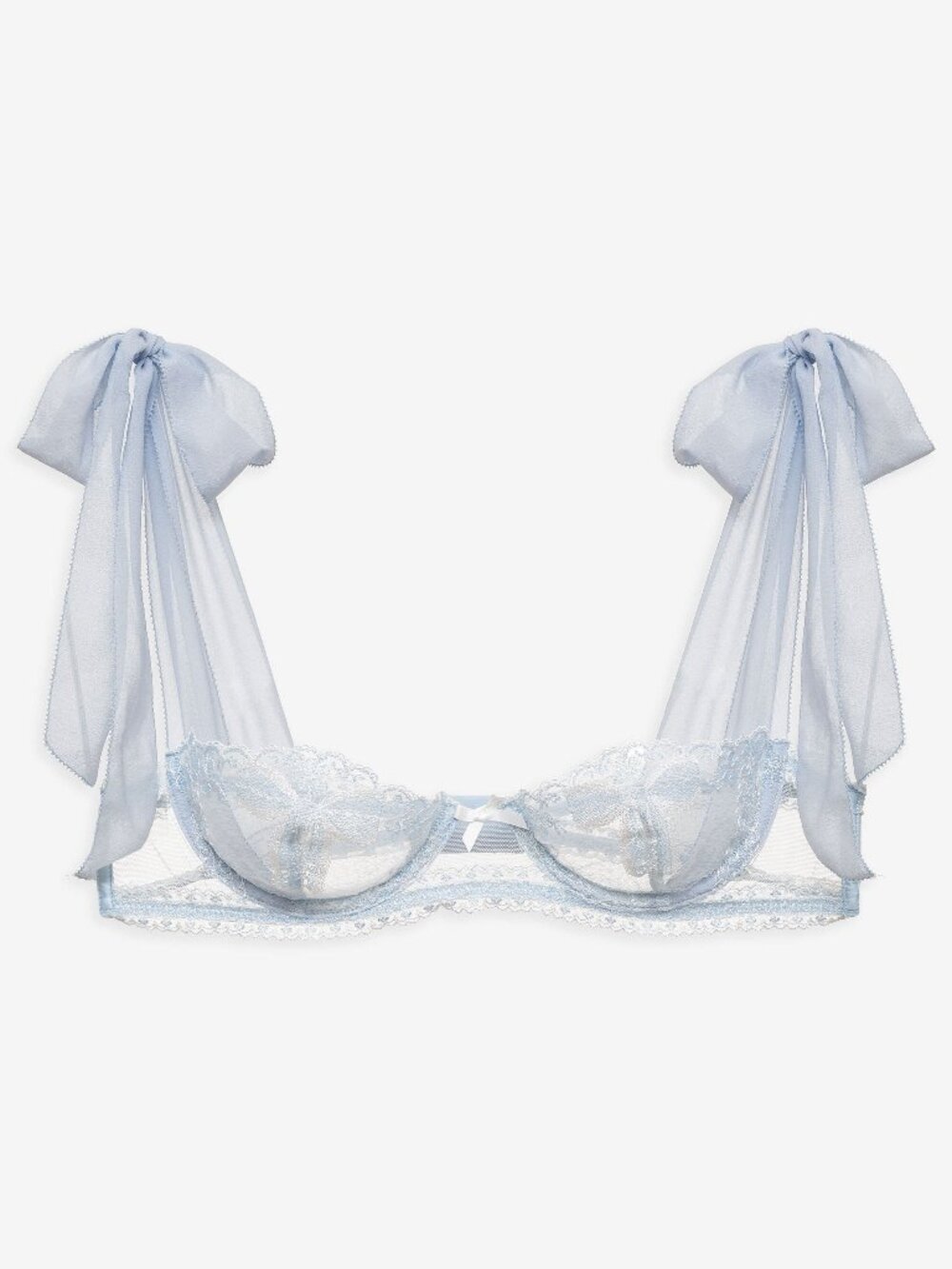 For Love & Lemons Blair Bow Underwire Bra Blue 34C